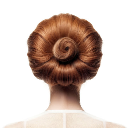 Women's Hair Artificial Back View on White Background Generative AIの素材