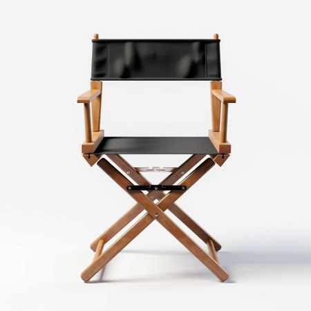Front view of a director's chair on an isolated background AIの素材