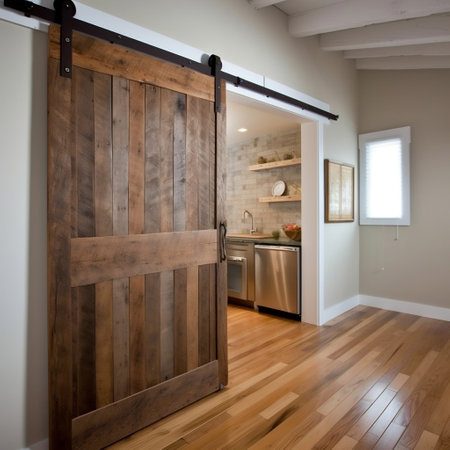 Interior sliding barn door for modern home design AIの素材
