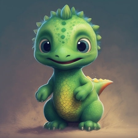 A Cute Baby Dino AIの素材