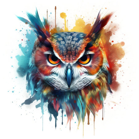 Colorful Owl Portrait AIの素材