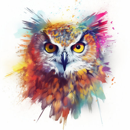 Colorful Owl Portrait AIの素材