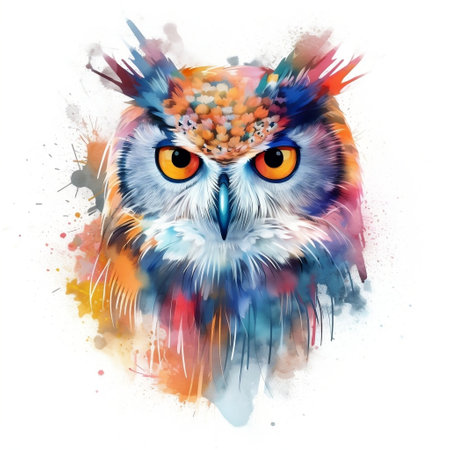 Colorful Owl Portrait AIの素材