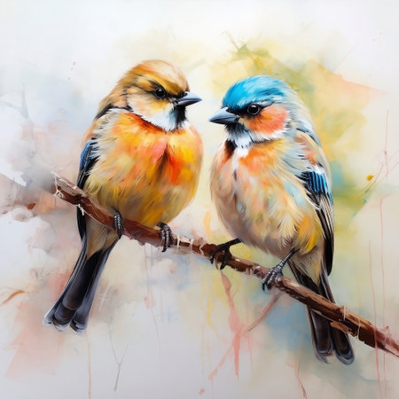 Graceful Pair of Birds AIの素材