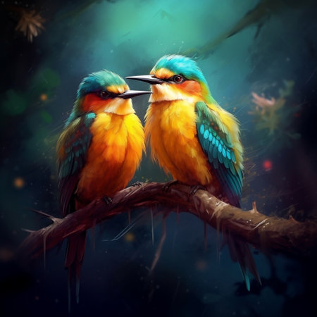 Graceful Pair of Birds AIの素材