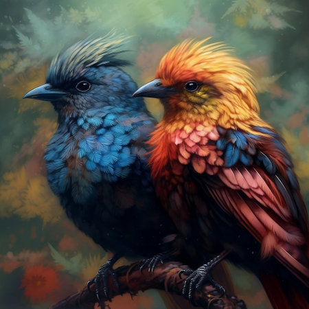 Graceful Pair of Birds AIの素材