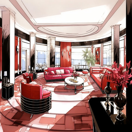 Illustration: Glamorous Modern Interior Styleの素材