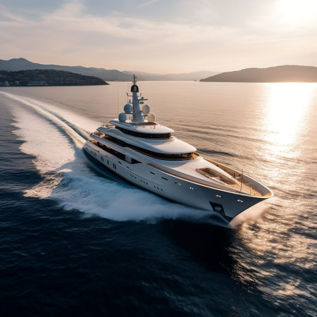 Luxurious Maritime Retreat Superyacht at Sea AIの素材