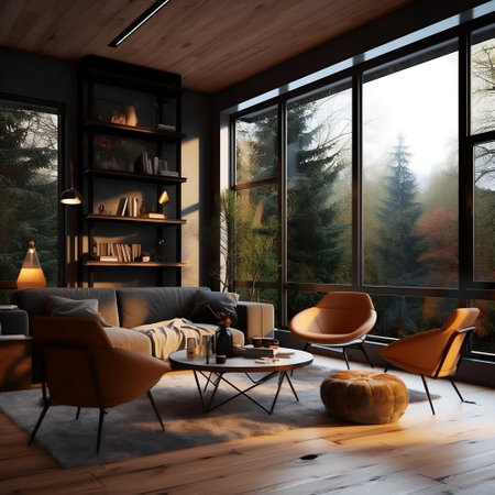 Warmth and Style Cozy Modern Home Details AIの素材