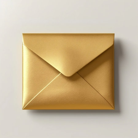 Isolated Golden Envelope AIの素材