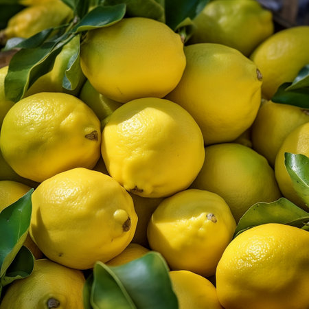 Farmers' Market Fresh Juicy Lemons AIの素材