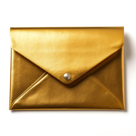 Isolated Golden Envelope AIの素材
