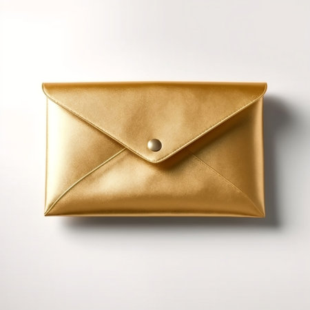 Isolated Golden Envelope AIの素材