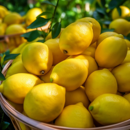 Farmers' Market Fresh Juicy Lemons AIの素材