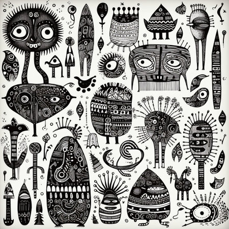 Doodle Design Elements Set AIの素材
