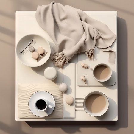 Composition of Modern Lifestyle in Neutral Tones AIの素材