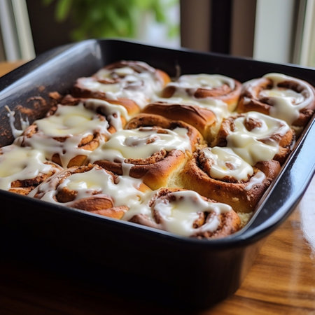 Cinnamon Rolls with Cream Cheese Frosting Generative AIの素材
