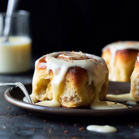 Cinnamon Rolls with Cream Cheese Frosting Generative AIの素材