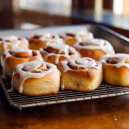 Cinnamon Rolls with Cream Cheese Frosting Generative AIの素材