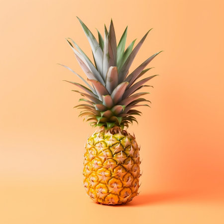 Pastel Orange Background with Pineapple Generative AIの素材
