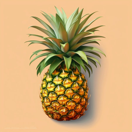 Pastel Orange Background with Pineapple Generative AIの素材