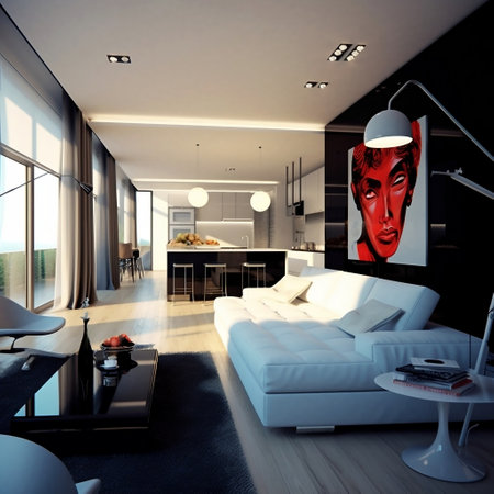 Modern Trendy Stylish Apartment Design Generative AIの素材