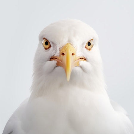 Isolated Serious White Seagull Generative AIの素材
