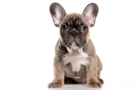 Bulldog Puppy Isolated White Background Image Generative AIの素材