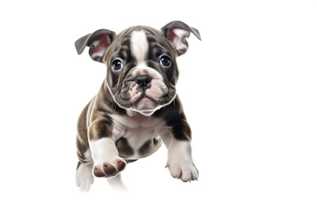 Bulldog Puppy Isolated White Background Image Generative AIの素材
