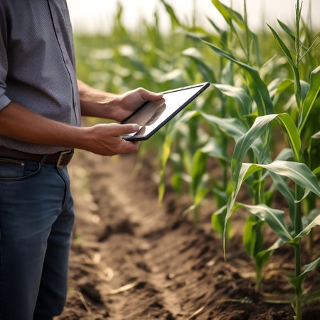 Modernizing Agriculture Agronomist Utilizing Tablet in Agricultural Field Generative AIの素材