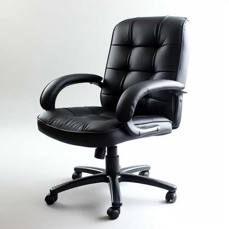 Sleek Black Office Chair Generative AIの素材