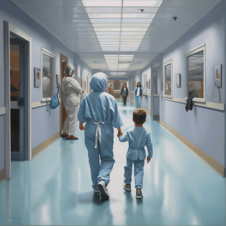 Courageous Child with Cancer Approaching the Operation Generative AIの素材