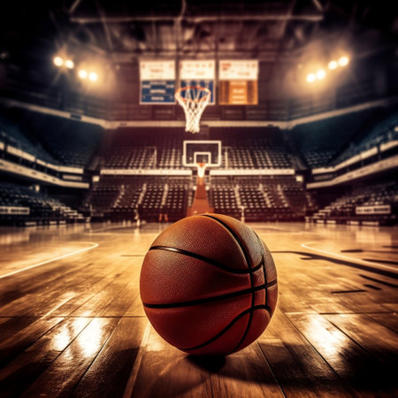 Basketball in the Background of an Arena Generative AIの素材