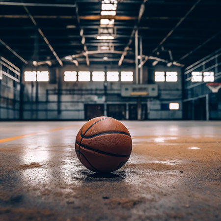 Basketball in the Background of an Arena Generative AIの素材