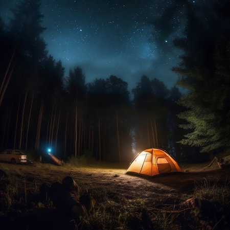 Lakeside Campfire Generative AIの素材