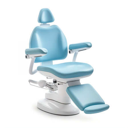 Contemporary Dental Chair with Comfortable Light Blue Design Generative AIの素材