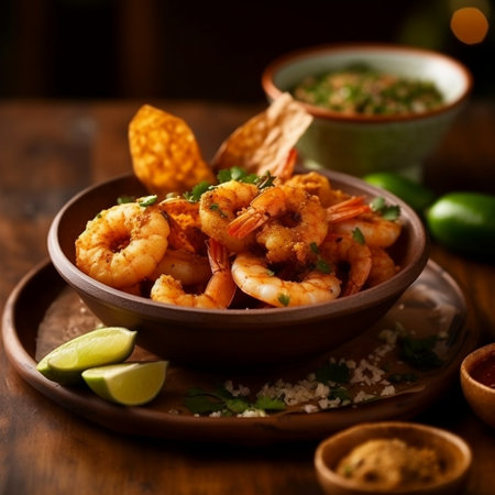 Authentic Mexican Restaurant: Corn Chips with Shrimp Generative AIの素材