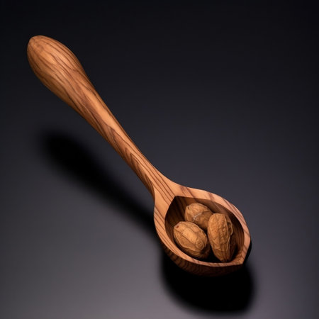 Nut in Wooden Spoon Generative AIの素材