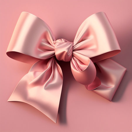 Pink Bow on a Pink Background Generative AIの素材