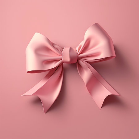 Pink Bow on a Pink Background Generative AIの素材