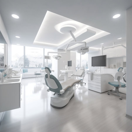 Clean Dental Office with Central Dental Machine Generative AIの素材