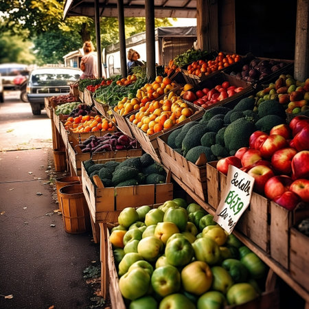 Captivating Farmers Market Photo Showcasing Fresh Produce Generative AIの素材
