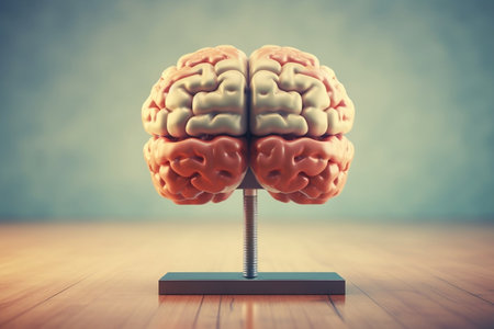 Human Brain Lifting Weights 3D Brain Lifting a Heavy Weight Generative AIの素材
