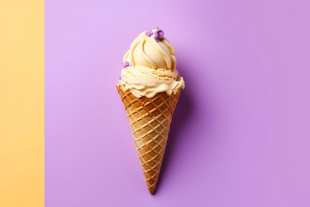 Ice Cream Cone Sweet Dessert Studio Shot on Pastel Generative AIの素材