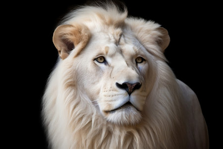 Magnificent Lion King Portrait of Majestic White Generative AIの素材
