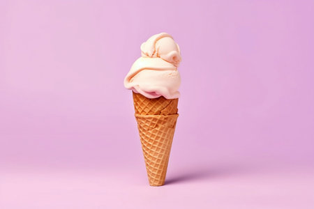 Ice Cream Cone Sweet Dessert Studio Shot on Pastel Generative AIの素材