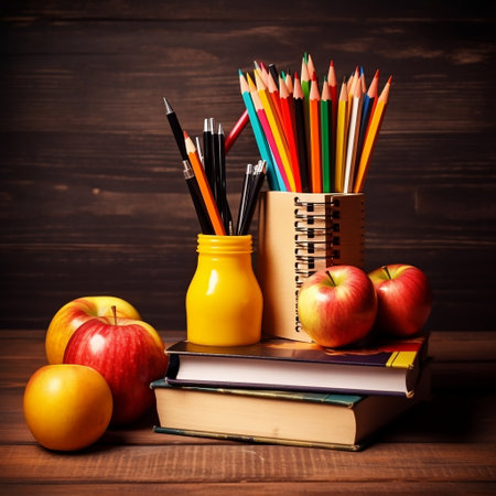 School Supplies and Pencil Case Back to School Concepts Generative AIの素材