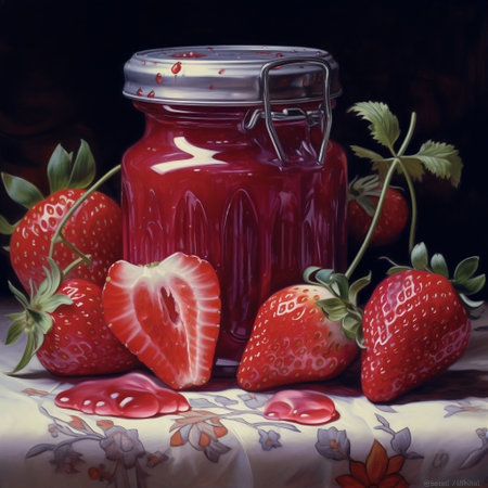 Sweet Strawberry Jam Generative AIの素材