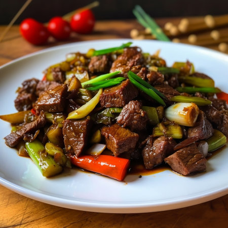 Savory Beef Stir Fry Generative AIの素材