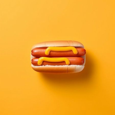 Stylish Minimalist Hot Dog Background Generative AIの素材